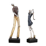 Maxbell Golfer Figurine Tabletop Bookcase Cabinet Resin Statue Artwork Gift Couple