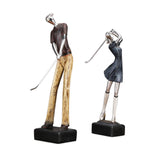 Maxbell Golfer Figurine Tabletop Bookcase Cabinet Resin Statue Artwork Gift Couple