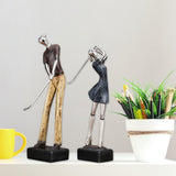 Maxbell Golfer Figurine Tabletop Bookcase Cabinet Resin Statue Artwork Gift Couple