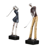 Maxbell Golfer Figurine Tabletop Bookcase Cabinet Resin Statue Artwork Gift Couple