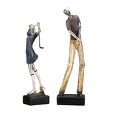 Maxbell Golfer Figurine Tabletop Bookcase Cabinet Resin Statue Artwork Gift Couple