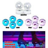 Maxbell 4pcs Roller Skate Wheels Light up LED Flash for Double Row Skating Blue