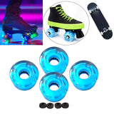 Maxbell 4pcs Roller Skate Wheels Light up LED Flash for Double Row Skating Blue