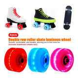 Maxbell 4pcs Roller Skate Wheels Light up LED Flash for Double Row Skating Blue