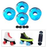 Maxbell 4pcs Roller Skate Wheels Light up LED Flash for Double Row Skating Blue