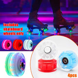 Maxbell 4pcs Roller Skate Wheels Light up LED Flash for Double Row Skating Blue