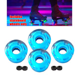 Maxbell 4pcs Roller Skate Wheels Light up LED Flash for Double Row Skating Blue