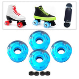 Maxbell 4pcs Roller Skate Wheels Light up LED Flash for Double Row Skating Blue