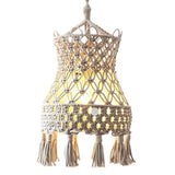 Maxbell Boho Macrame Woven Light Shade Chandeliers Hanging Lamp Cover for Wedding