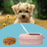 Maxbell Folding Pet Food Container with Lid Large Dry Foods Plastic Rice Bucket Bin Pink