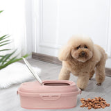 Maxbell Folding Pet Food Container with Lid Large Dry Foods Plastic Rice Bucket Bin Pink