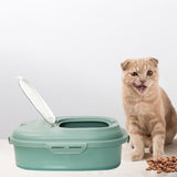 Maxbell Folding Pet Food Container with Lid Large Dry Foods Plastic Rice Bucket Bin Green