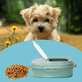 Maxbell Folding Pet Food Container with Lid Large Dry Foods Plastic Rice Bucket Bin Green