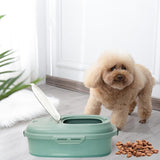 Maxbell Folding Pet Food Container with Lid Large Dry Foods Plastic Rice Bucket Bin Green