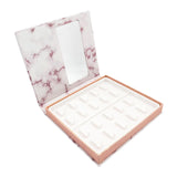 Maxbell Portable Lash Book Storage Eyelashes Case Lahses Holder Container Organizer White Tray Pink Marble