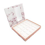 Maxbell Portable Lash Book Storage Eyelashes Case Lahses Holder Container Organizer White Tray Pink Marble