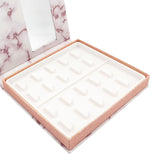 Maxbell Portable Lash Book Storage Eyelashes Case Lahses Holder Container Organizer White Tray Pink Marble
