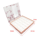 Maxbell Portable Lash Book Storage Eyelashes Case Lahses Holder Container Organizer White Tray Pink Marble
