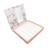 Maxbell Portable Lash Book Storage Eyelashes Case Lahses Holder Container Organizer White Tray Pink Marble