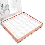 Maxbell Portable Lash Book Storage Eyelashes Case Lahses Holder Container Organizer White Tray  Marble