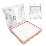 Maxbell Portable Lash Book Storage Eyelashes Case Lahses Holder Container Organizer White Tray  Marble