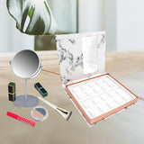 Maxbell Portable Lash Book Storage Eyelashes Case Lahses Holder Container Organizer White Tray  Marble