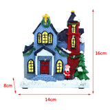 Maxbell Resin Christmas Scene Snow House Light Up Village Decor Santa Claus and Tree