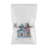 Maxbell Resin Christmas Scene Snow House Light Up Village Decor Santa Claus and Tree