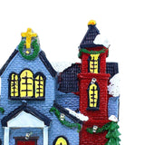 Maxbell Resin Christmas Scene Snow House Light Up Village Decor Santa Claus and Tree