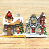 Maxbell Resin Christmas Scene Snow House Light Up Village Decor Santa Claus and Tree