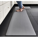 Maxbell Kitchen Mat Cushioned Runner Floor Mat Rug Thick PVC for Home Sink Bedroom Gray 2 Pieces