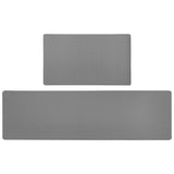 Maxbell Kitchen Mat Cushioned Runner Floor Mat Rug Thick PVC for Home Sink Bedroom Gray 2 Pieces