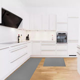 Maxbell Kitchen Mat Cushioned Runner Floor Mat Rug Thick PVC for Home Sink Bedroom Gray 2 Pieces