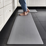 Maxbell Kitchen Mat Cushioned Runner Floor Mat Rug Thick PVC for Home Sink Bedroom Gray 2 Pieces