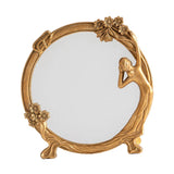 Maxbell Makeup Mirror Carved Ornaments Round for Tabletop Bathroom Dresser Vanity