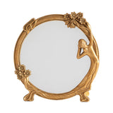 Maxbell Makeup Mirror Carved Ornaments Round for Tabletop Bathroom Dresser Vanity