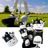 Maxbell 4Pcs Embroidered Golf Club Head Cover Driver Wood Headcover Protector Black