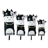 Maxbell 4Pcs Embroidered Golf Club Head Cover Driver Wood Headcover Protector Black