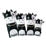 Maxbell 4Pcs Embroidered Golf Club Head Cover Driver Wood Headcover Protector Black