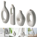 Maxbell Modern Ceramic Flower Vase for Living Room Office Desktop Flower Arrangement 24x6cm
