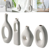 Maxbell Modern Ceramic Flower Vase for Living Room Office Desktop Flower Arrangement 24x6cm
