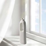Maxbell Modern Ceramic Flower Vase for Living Room Office Desktop Flower Arrangement 24x6cm