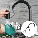 Maxbell Kitchen Sink Faucet Single Hole Pull Down Sprayer Mixer Tap Deck Mount Black Plastic Valve