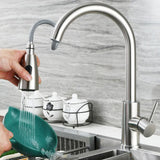 Maxbell Kitchen Sink Faucet Single Hole Pull Down Sprayer Mixer Tap Deck Mount Silver Ceramic Valve