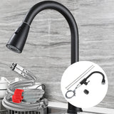 Maxbell Kitchen Sink Faucet Single Hole Pull Down Sprayer Mixer Tap Deck Mount Black Ceramic Valve