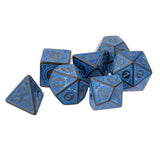 Maxbell  7 PCS Antique Acrylic Polyhedral Dice DND RPG Role Playing Game Toys Blue