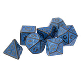 Maxbell  7 PCS Antique Acrylic Polyhedral Dice DND RPG Role Playing Game Toys Blue