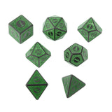 Maxbell  7 PCS Antique Acrylic Polyhedral Dice DND RPG Role Playing Game Toys Green