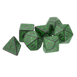 Maxbell  7 PCS Antique Acrylic Polyhedral Dice DND RPG Role Playing Game Toys Green