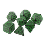 Maxbell  7 PCS Antique Acrylic Polyhedral Dice DND RPG Role Playing Game Toys Green